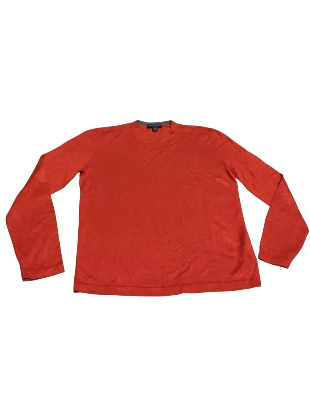 Banana Republic Silk Cashmere Sweater Burnt Orange Sz M Crewneck Long Sleeve Men